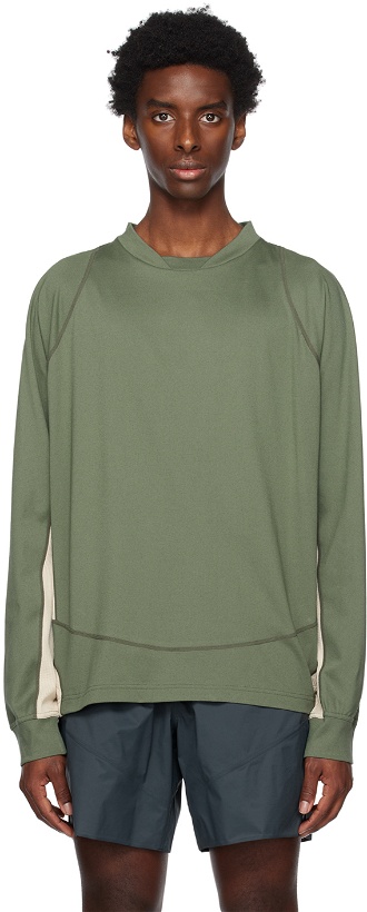 Photo: Goldwin 0 Green Paneled Long Sleeve T-Shirt