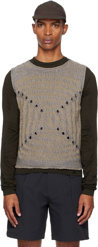 Photo: ROA Blue & Beige Vortex Crewneck Vest