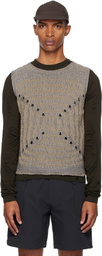 ROA Blue & Beige Vortex Crewneck Vest