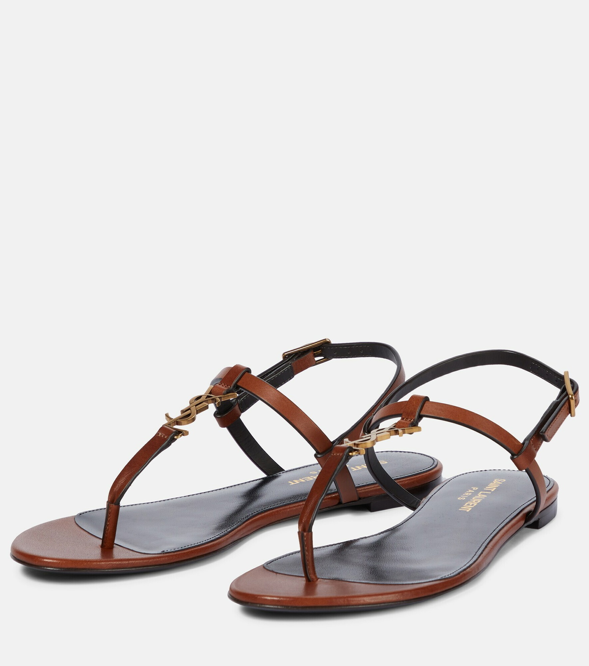 GenesinlifeShops KR - Brown 'Cassandra' leather sandals Saint Laurent -  torba noe typu shopper saint laurent torba