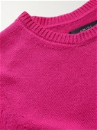 AMIRI - Slim-Fit Distressed Cashmere and Wool-Blend Sweater - Pink