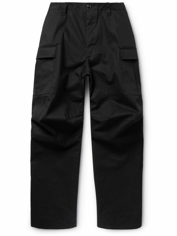 Photo: Balenciaga - Molleton Bouclette Wide-Leg Cotton-Twill Cargo Trousers - Black
