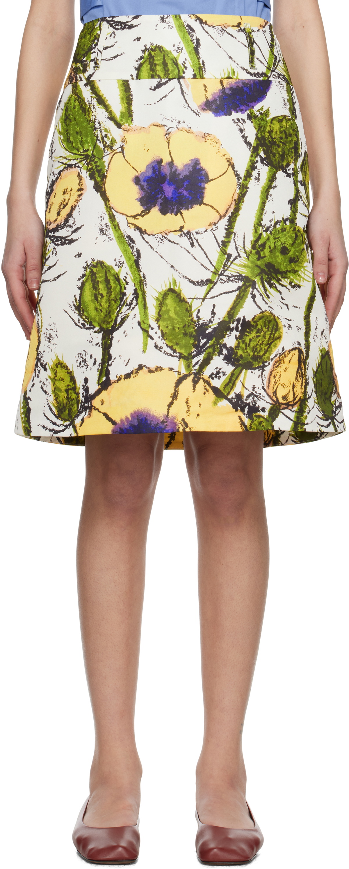 Wales Bonner Multicolor Petal Midi Skirt