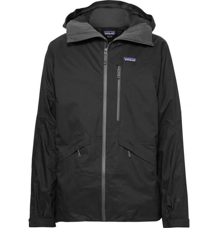 Photo: Patagonia - Insulated Snowshot H2No Performance Standard Micro-Twill Hooded Jacket - Black