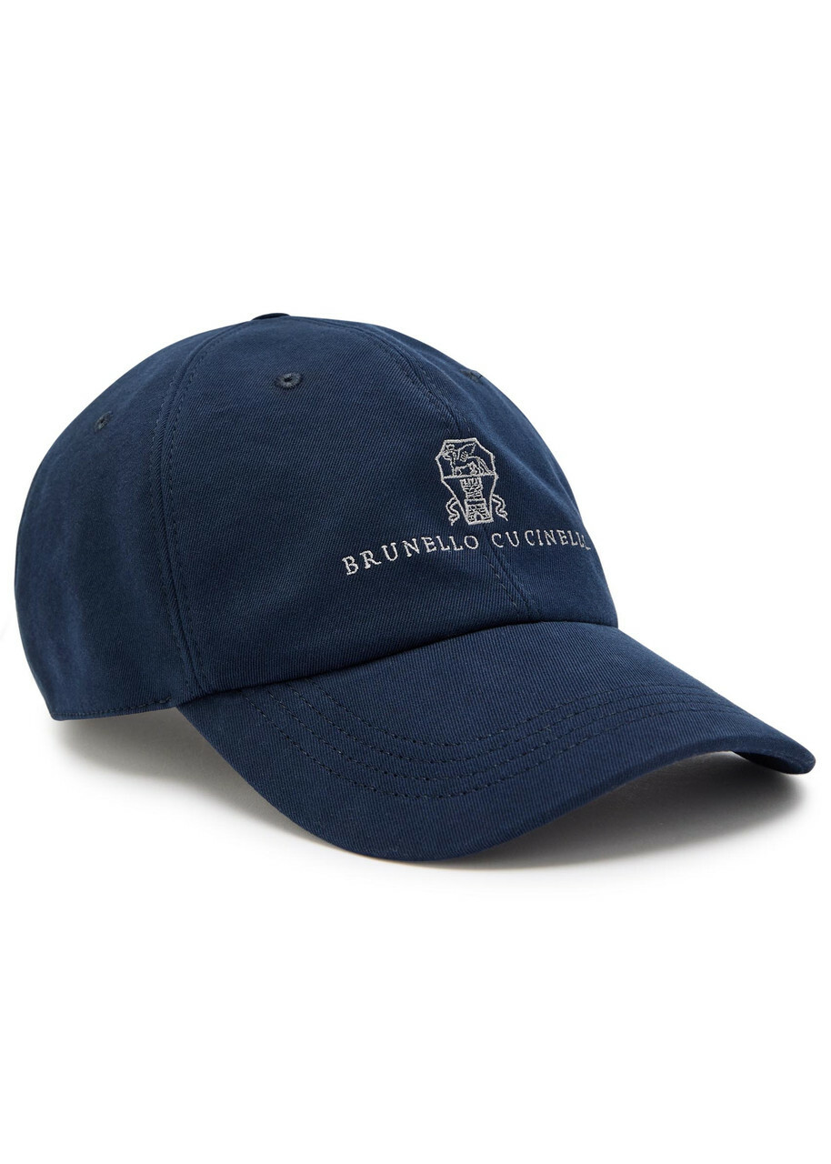 BRUNELLO CUCINELLI 刺繍キャップ ネイビー/ベージュ Brunello Cucinelli Logo Embroidery Cap Brunello Cucinelli