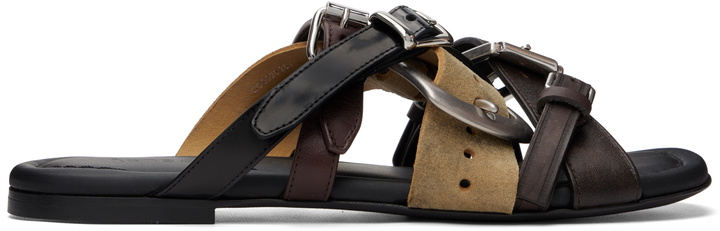 Photo: Acne Studios Brown Leather Belts Strap Sandals
