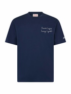 MC2 Saint Barth Man Cotton T-shirt With Avanti Lazio, Famoje 3 Goal! Embroidery | Ss Lazio Special Edition