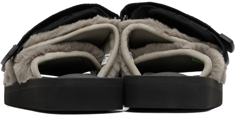 SUICOKE Taupe & Black MOTO-FURab Sandals