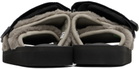 SUICOKE Taupe & Black MOTO-FURab Sandals