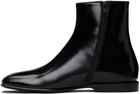 MM6 Maison Margiela Black Leather Ankle Boots