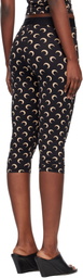 Marine Serre Black Recycled Moon Jersey Capri Leggings
