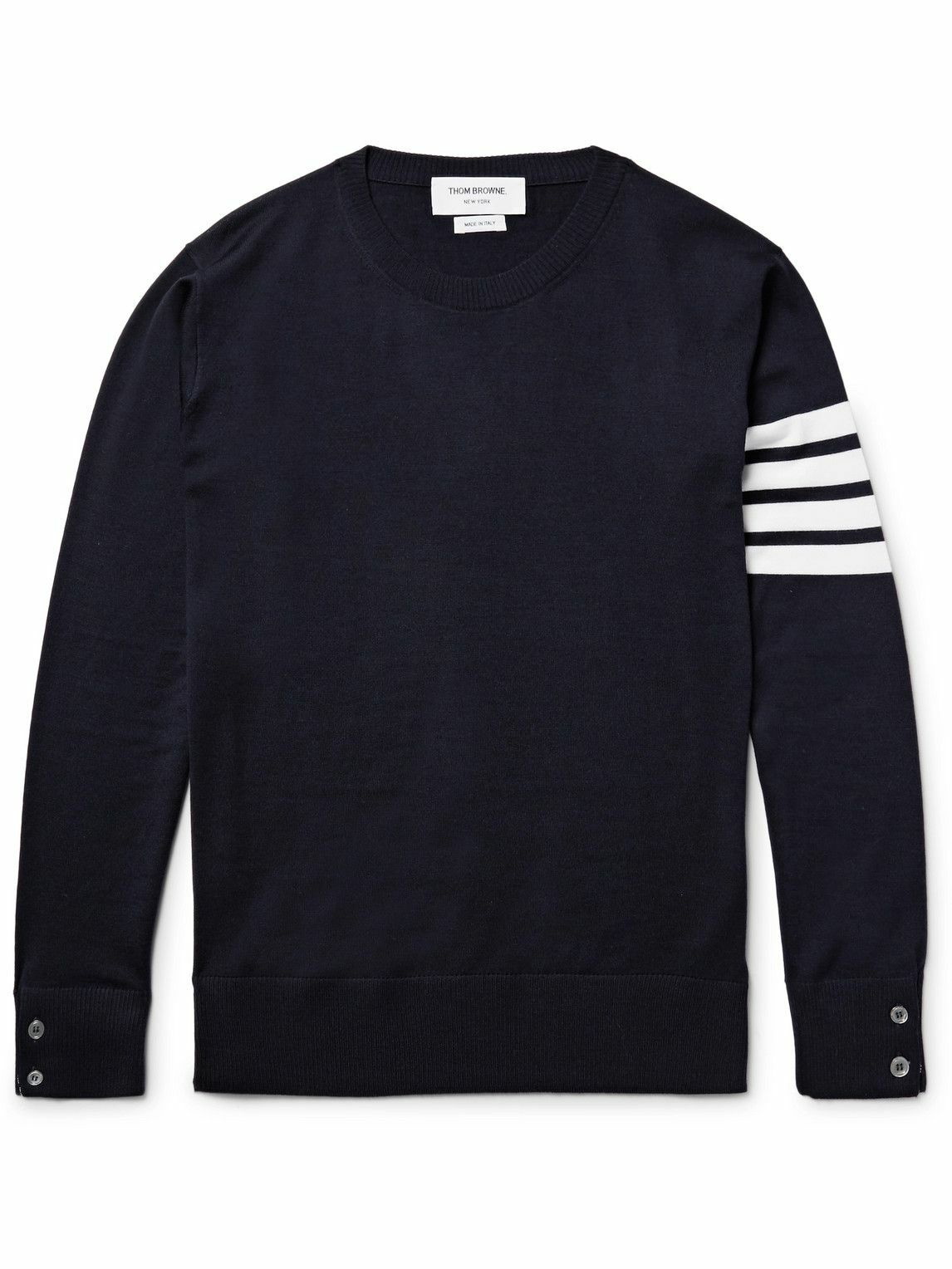 Thom Browne - Striped Merino Wool Sweater - Blue Thom Browne