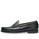 Bass Weejuns Men's Larson Penny Loafer in Dark Green Leather