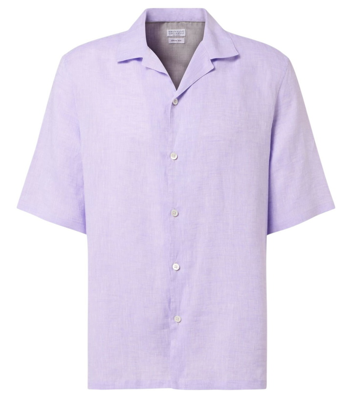 Photo: Brunello Cucinelli Linen bowling shirt