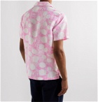 Folk - Daniel Johnston Camp-Collar Printed Linen Shirt - Pink