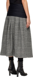 Stefan Cooke Black & Gray Elastic Waist Midi Skirt