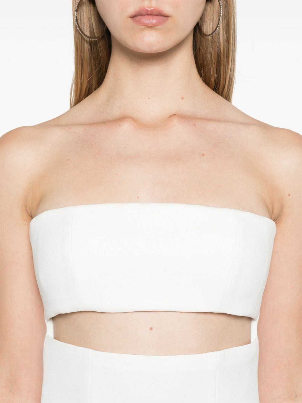 white christmas dresses Duplicity Cut-Out Waist Layered Hem Mini Dress White main image 0