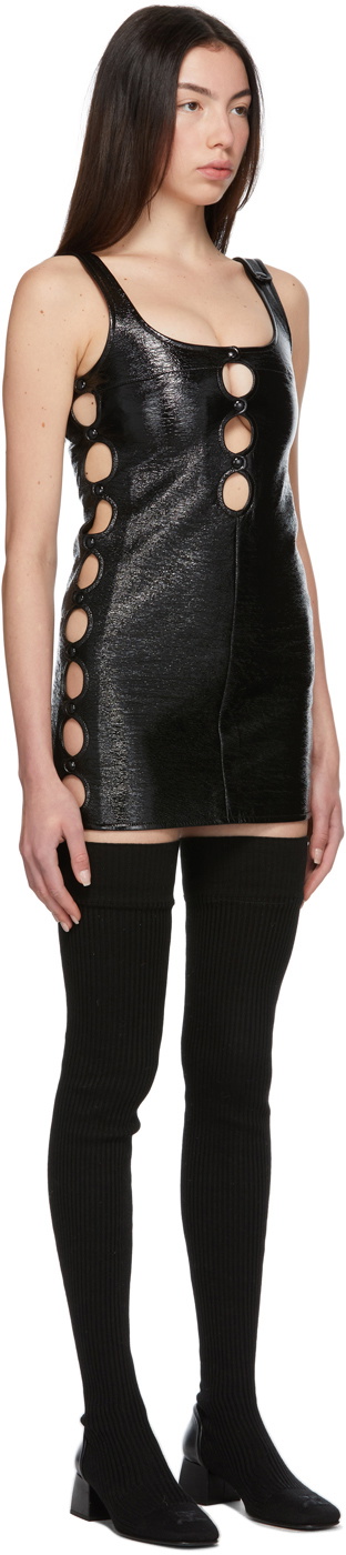 Courrges Black Vinyl Cutout Mini Dress Courreges