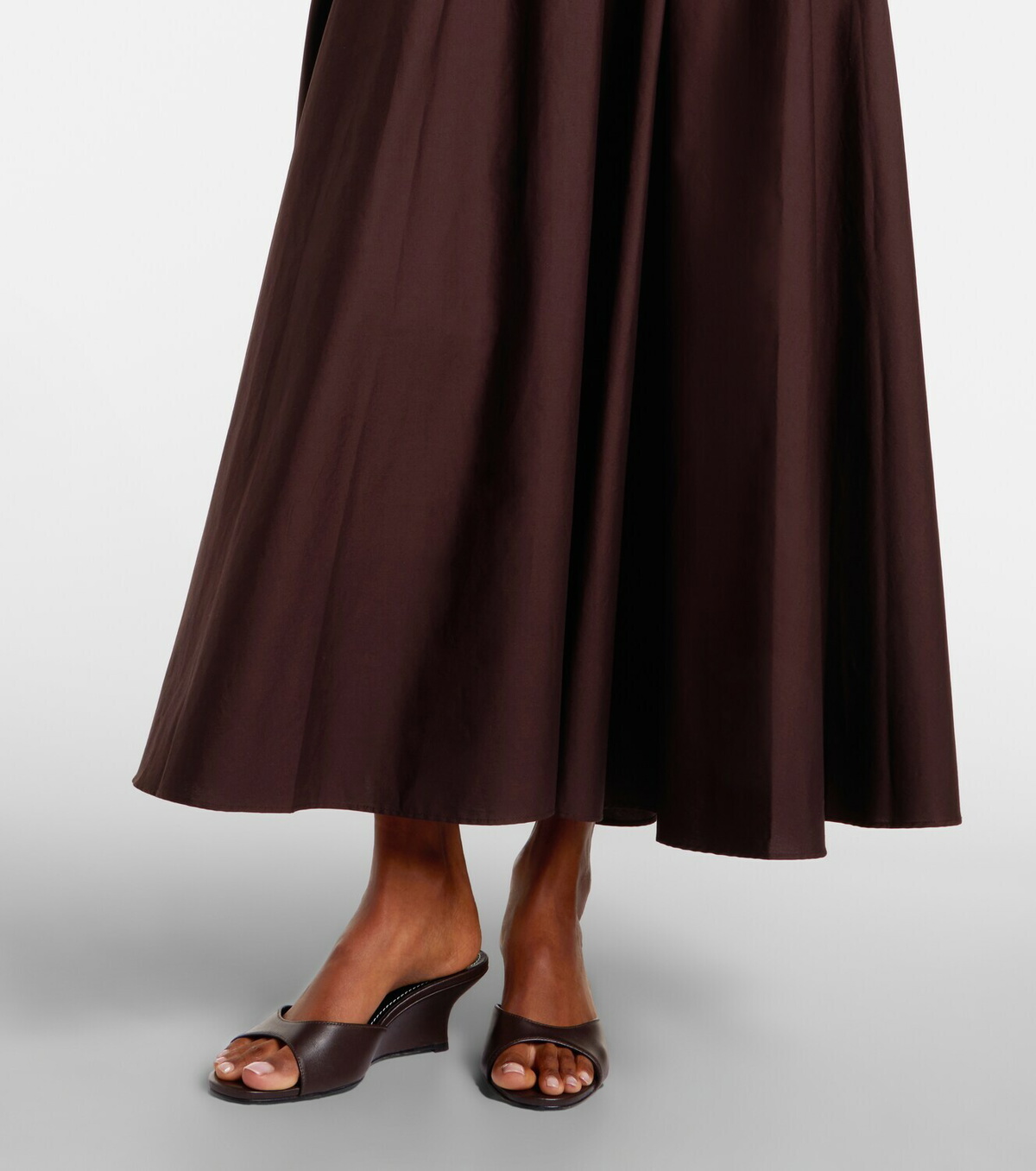 Staud Milano pleated cotton-blend maxi skirt