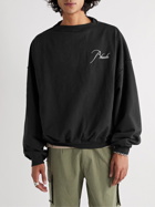 Rhude - Logo-Embroidered Panelled Cotton-Jersey Sweatshirt - Black