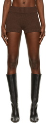 Wandering Brown Knit Shorts