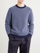 Lardini - Striped Wool and Cashmere-Blend Sweater - Blue