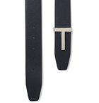 TOM FORD - 4cm Reversible Full-Grain Leather Belt - Blue