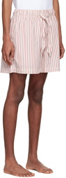 Tekla Off-White Organic Cotton Pyjama Shorts