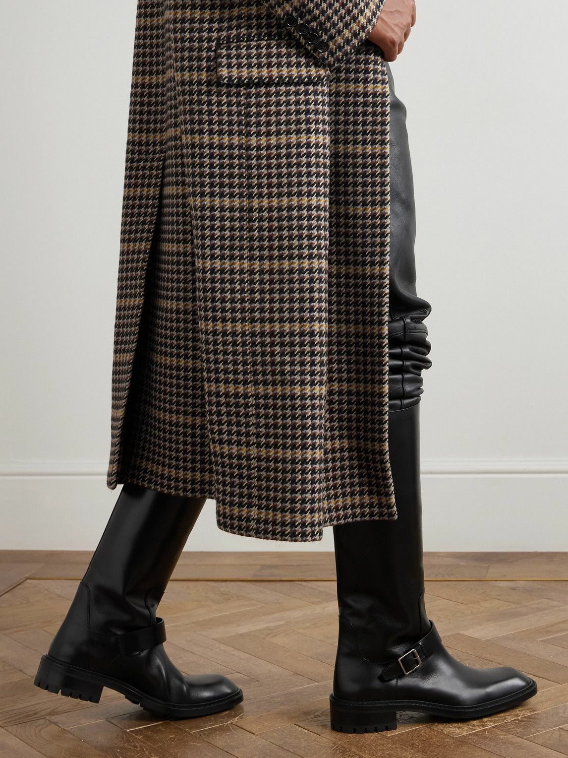 SAINT LAURENT - Vadim Buckled Leather Knee Boots - Black