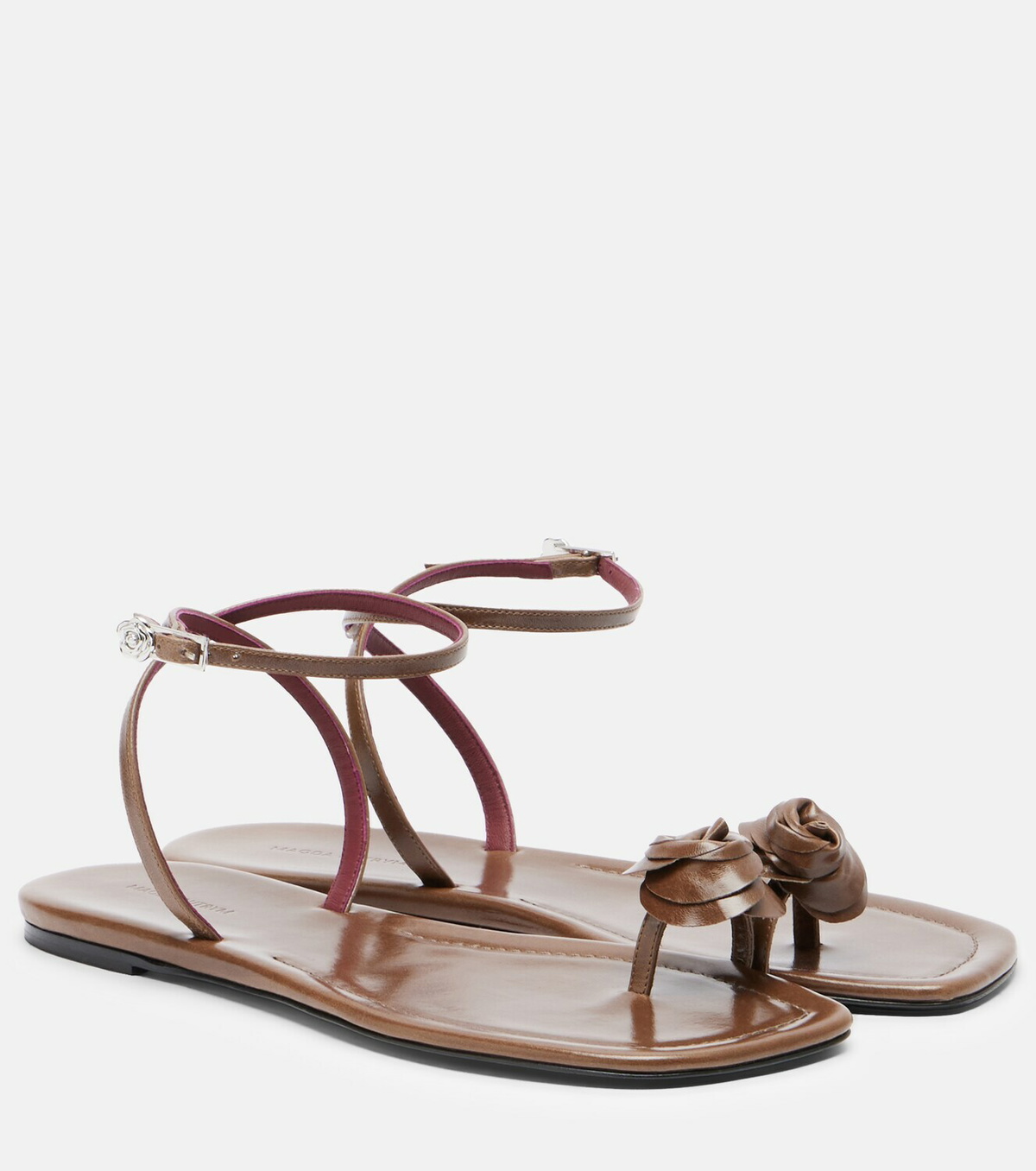 Magda Butrym Floral-appliqué leather sandals