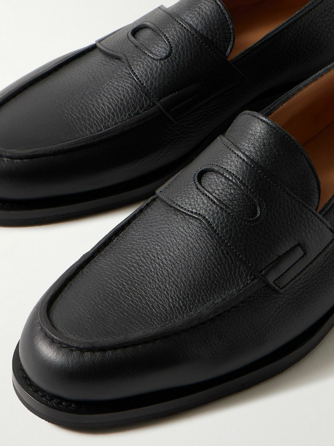 John Lobb - Lopez Full-Grain Leather Penny Loafers - Black John Lobb