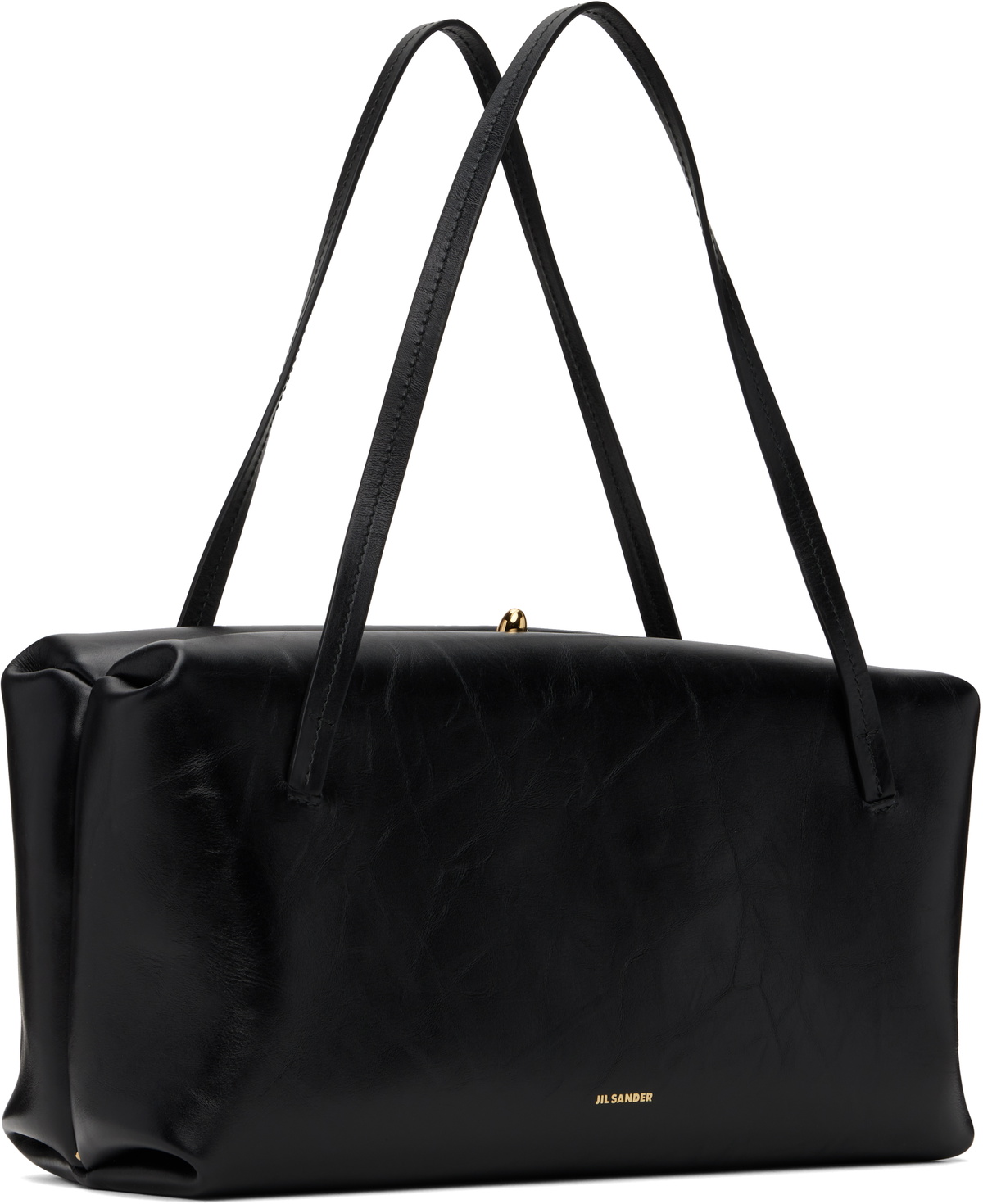 ショルダーバッグ・ポシェット Jil Sander Black Leather Medium Goji Pillow Shoulder Bag 58113642-4ca3-4646-a710-