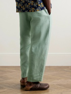 De Bonne Facture - Balloon Barrel-Leg Linen Trousers - Green