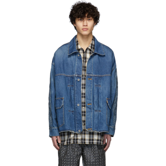 Doublet Indigo Denim Chaos Embroidery Jacket Doublet