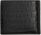 Saint Laurent Black Croc Logo East/West Wallet