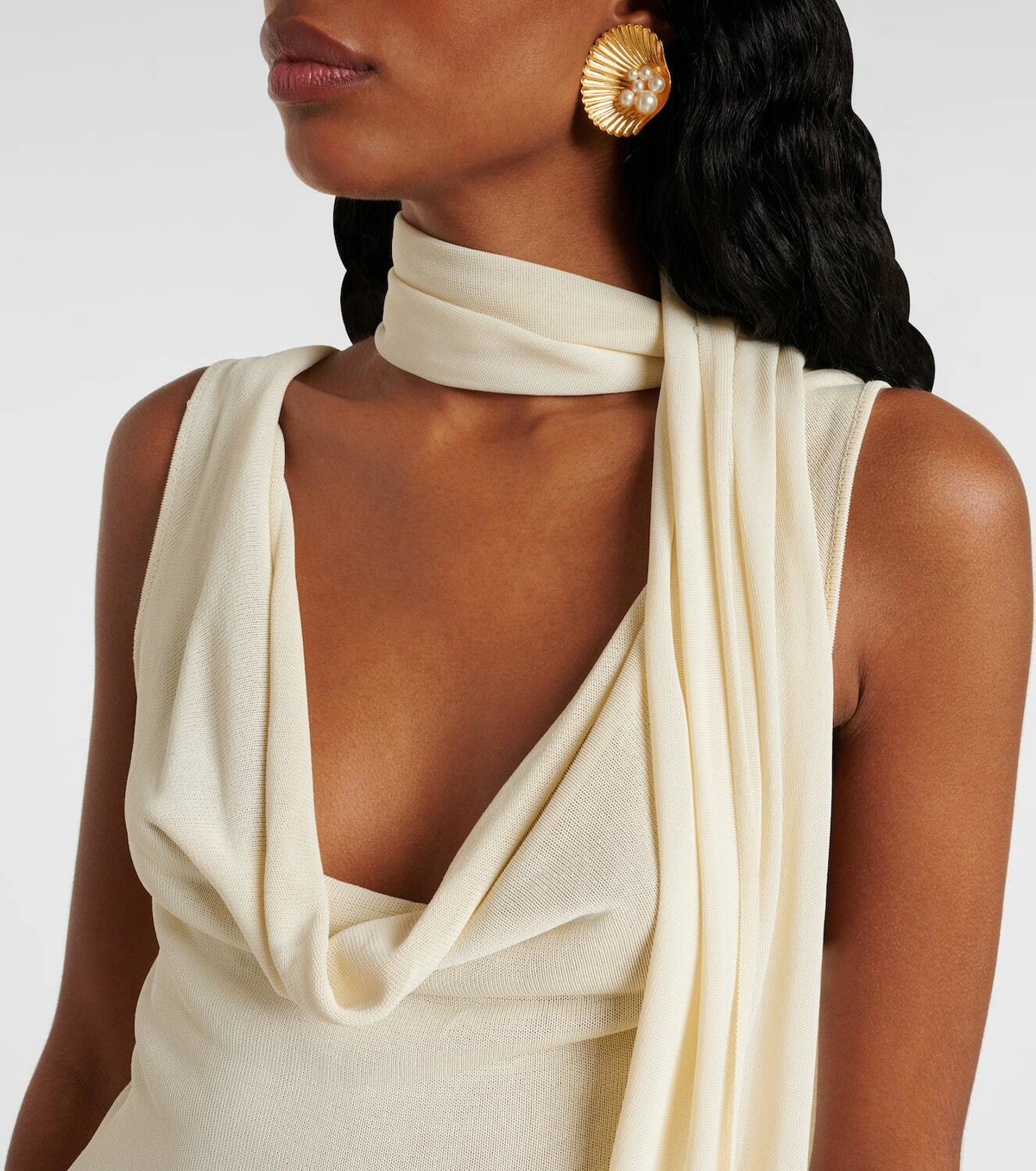 Aya Muse Scarf-detail draped maxi dress