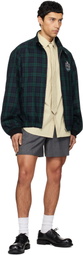 We11done Green Classic Check Herrington Jacket