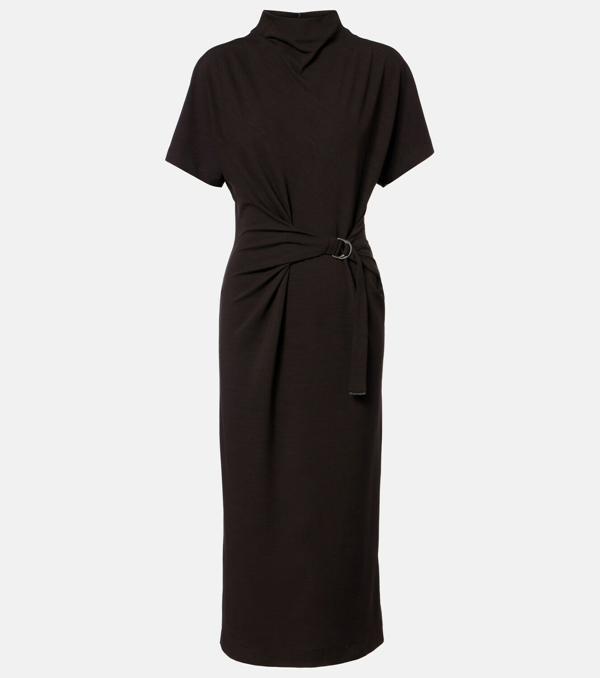 Brunello Cucinelli Gathered jersey midi dress