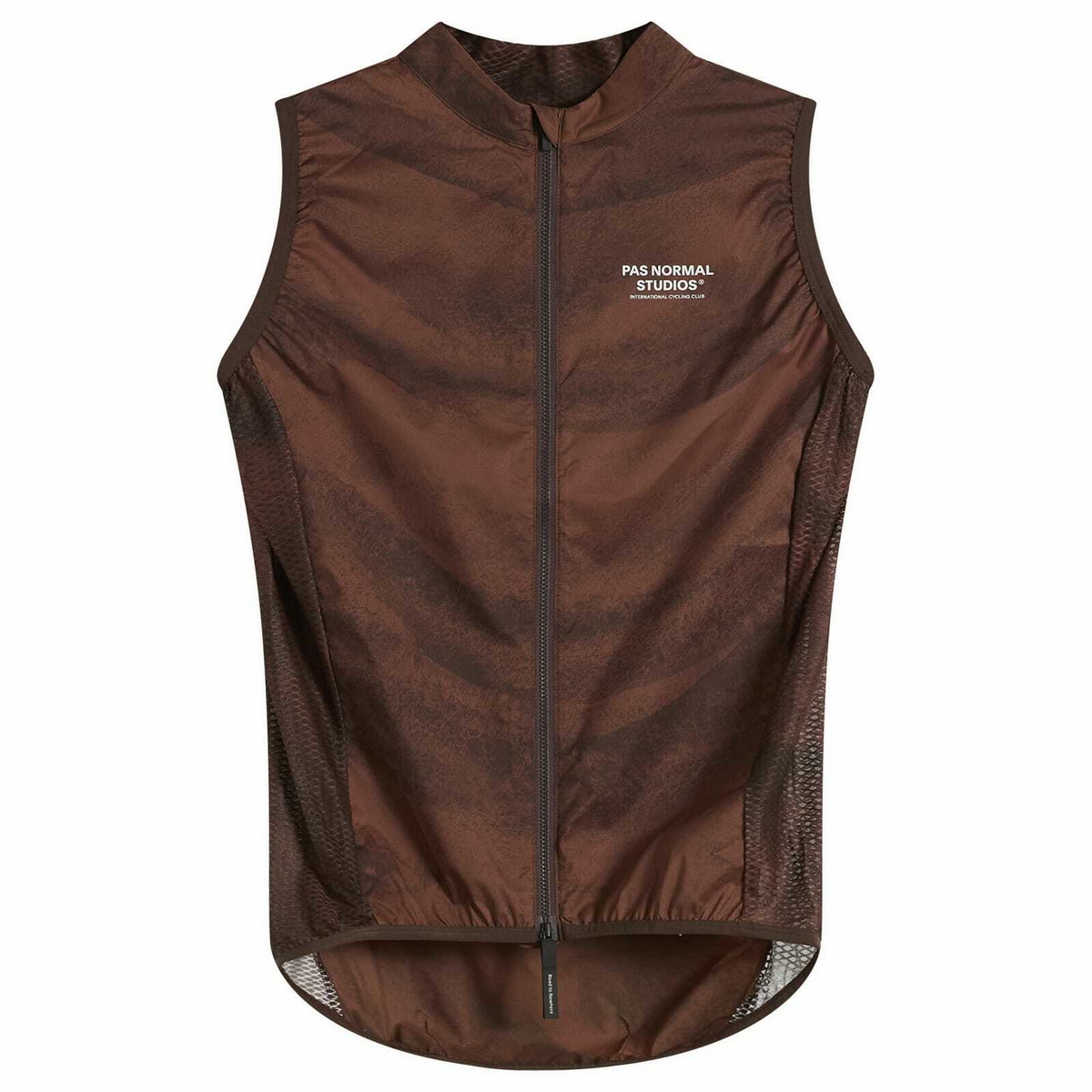 Pas Normal Studios Men's Mechanism Stow Away Gilet in Aop Light Brown