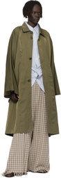 Hed Mayner Green Crinkled Trench Coat