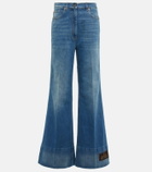 Gucci - Embroidered flared jeans