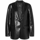 Anine Bing Women's Classic Blazer Jacket In Recyled Leather in Black