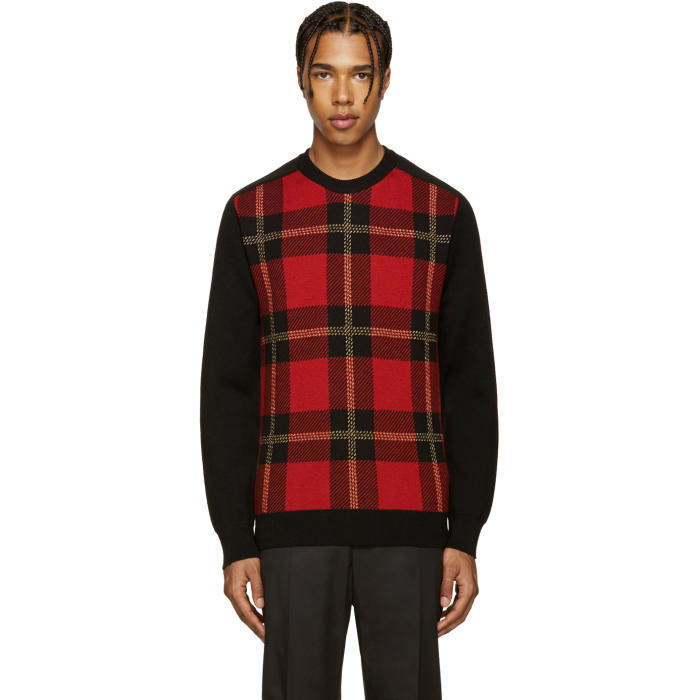 Photo: Balmain Black and Red Tartan Sweater