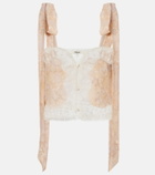 Chloé Floral lace-trimmed silk top