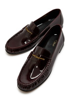 Chloe Chloé Patent Leather Loafers Burgundy