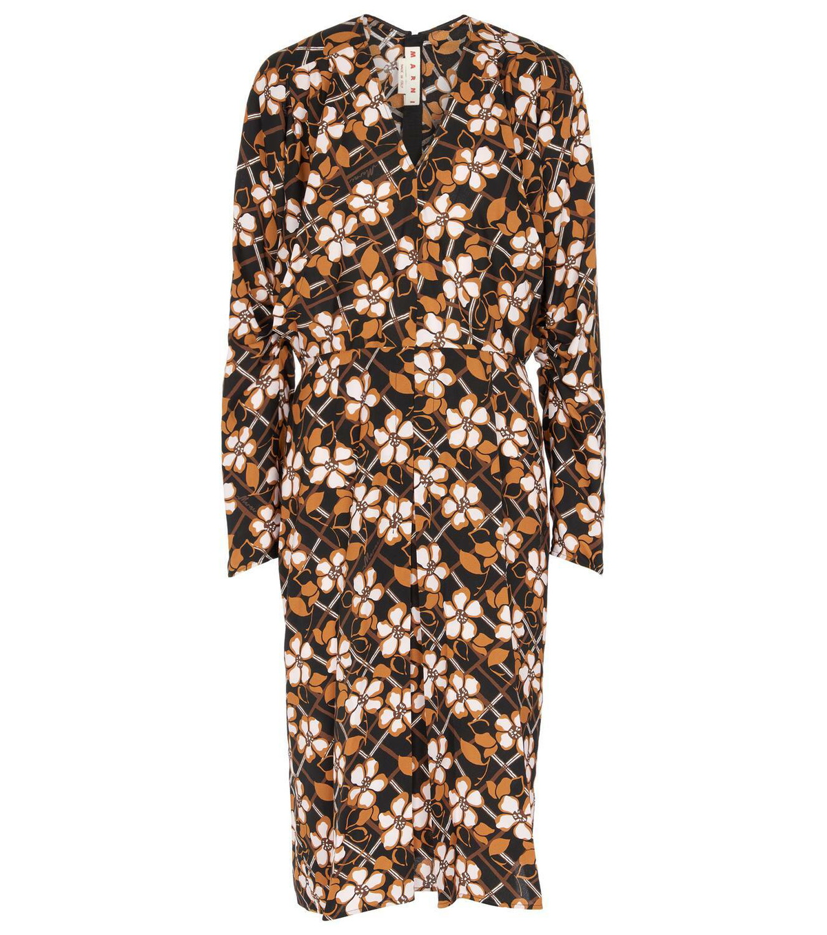 Marni Floral enver satin midi dress Marni