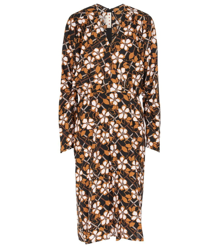Photo: Marni Floral-printed pleated midi dress