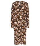 Marni Floral-printed pleated midi dress
