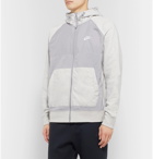 Nike - Shell-Panelled Fleece Zip-Up Hoodie - Gray