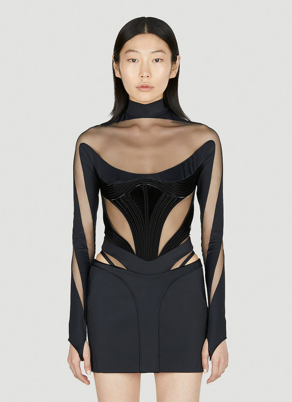 Bonded Illusion bustier in black - Mugler